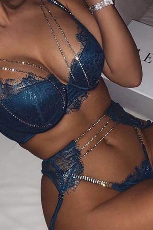 Ensemble de lingerie sexy - bleu