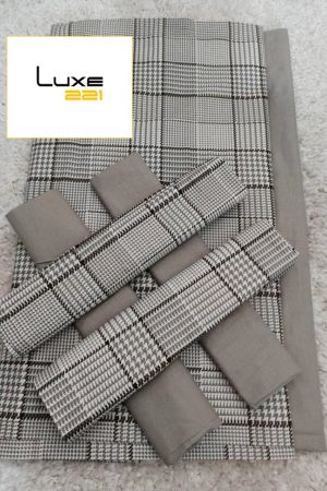 Drap 6 pèces coton gris Dakar